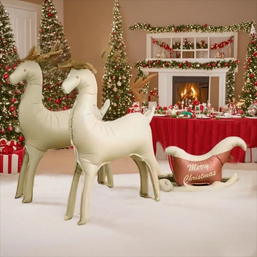 Christmas Foil Balloon Reindeer & Sled – Holiday Decoration Holiday Foil Balloon Nixie