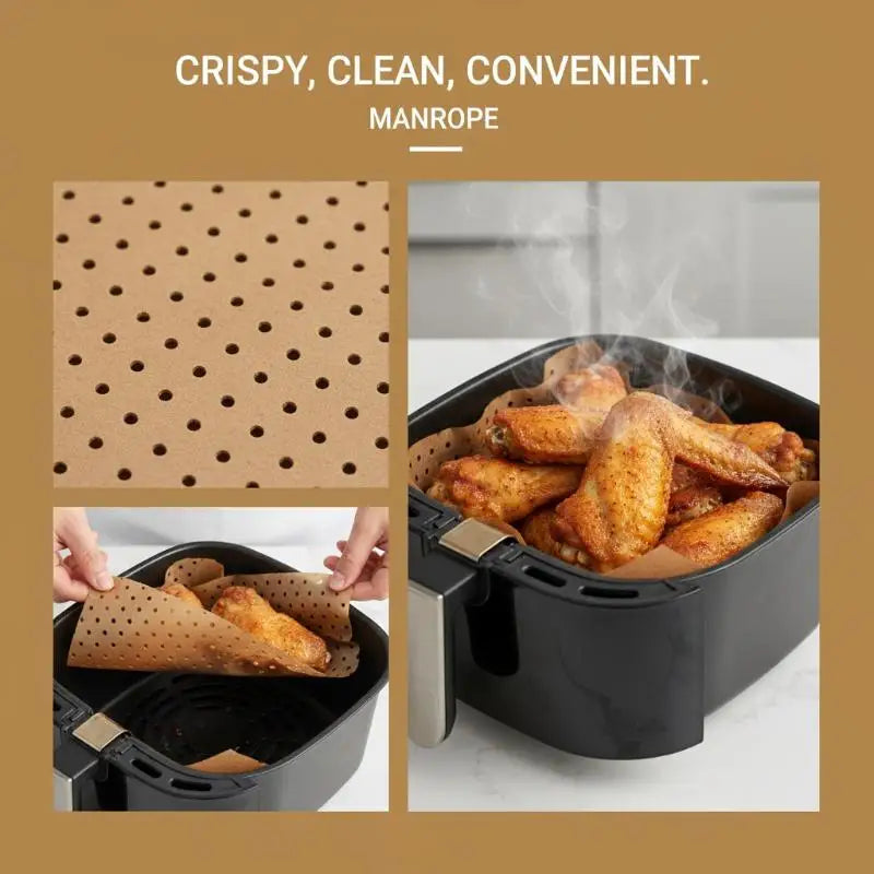 Square Air Fryer Parchment Liners Non-Stick – 100 Sheets Parchment Paper Liners Nixie