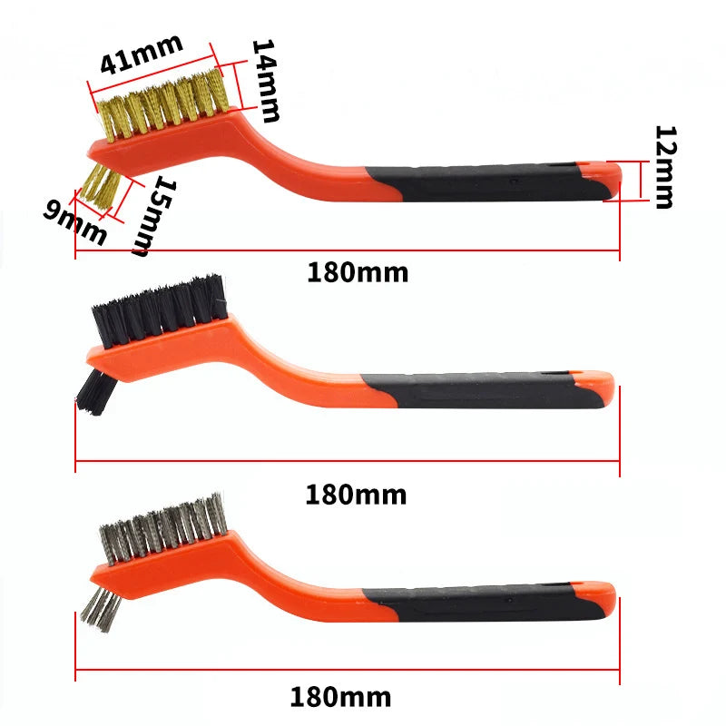 7" Stainless Steel & Brass Wire Brush Set – 3-Piece Cleaning Kit Wire Brush Set Nixie