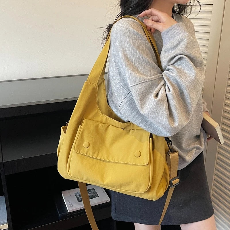Korean Women's Large Crossbody Tote Shoulder Bag | Polyester Crossbody Shoulder Bag Nixie
