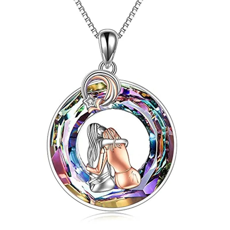 6 Style Crystal Pendant Necklace – Silver Gift Jewelry for Women Pendant Necklace Nixie B