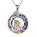 6 Style Crystal Pendant Necklace – Silver Gift Jewelry for Women Pendant Necklace Nixie B