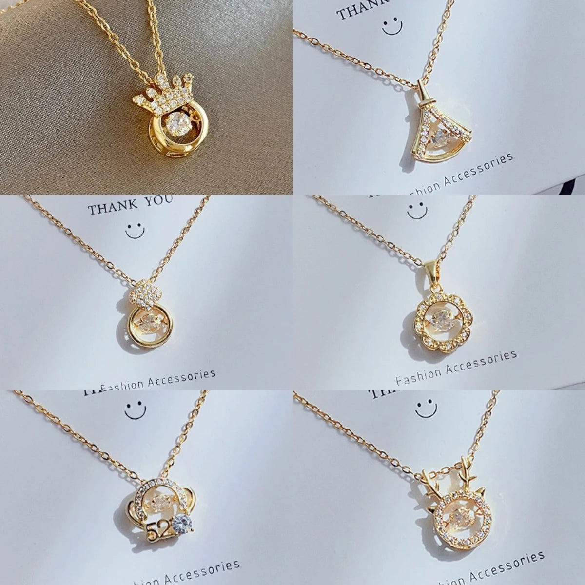 Four-Leaf Clover Pendant Necklace | Gold Clavicle Chain Pendant Necklace Nixie