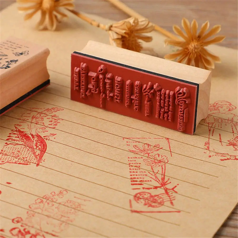 Vintage Wooden Rubber Stamps – Plant & Tree DIY Craft Stamps