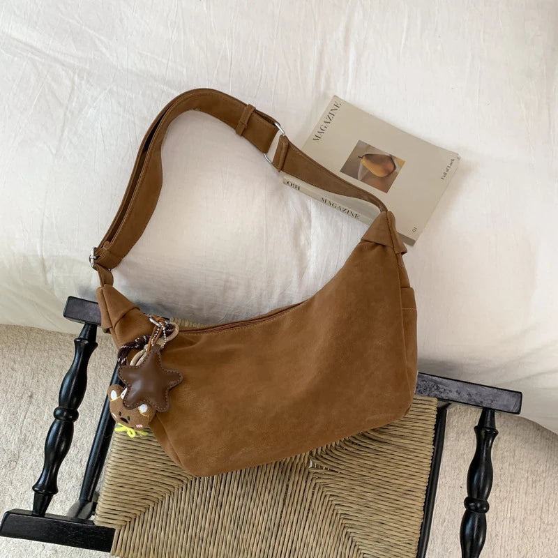 Vintage Suede Hobo Bag Women – Large Capacity Work Tote Women's Hobo Bag Nixie
