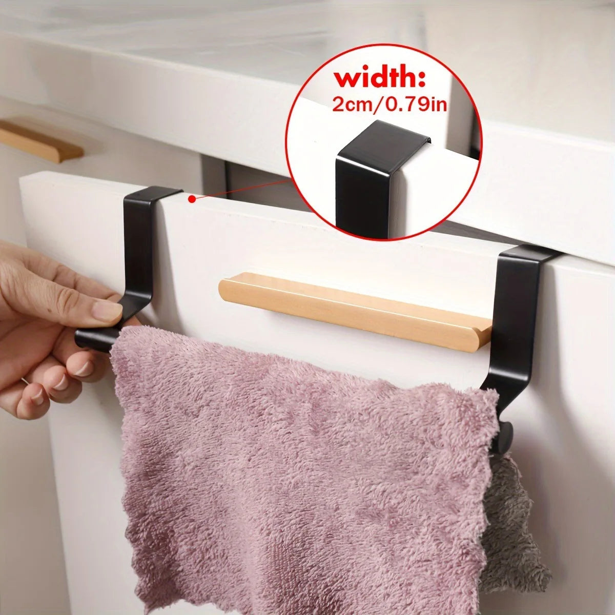 No-Drill Stainless Steel Towel Bar Door Hanging Storage Rack