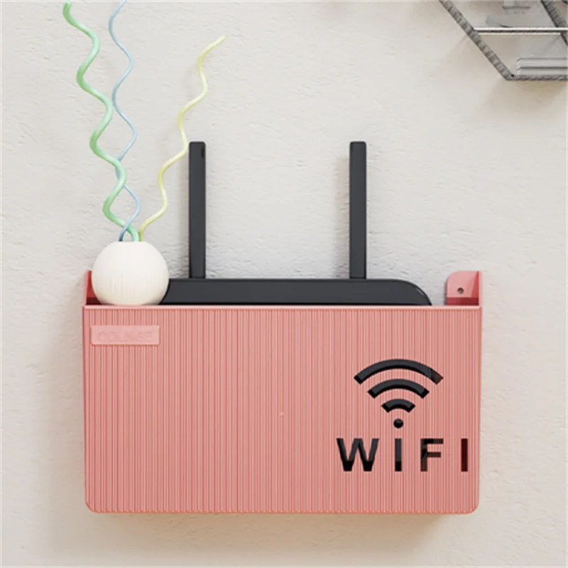 Wall Mount WiFi Router Shelf & Cable Organizer Box – PVC Router Organizer Shelf Nixie