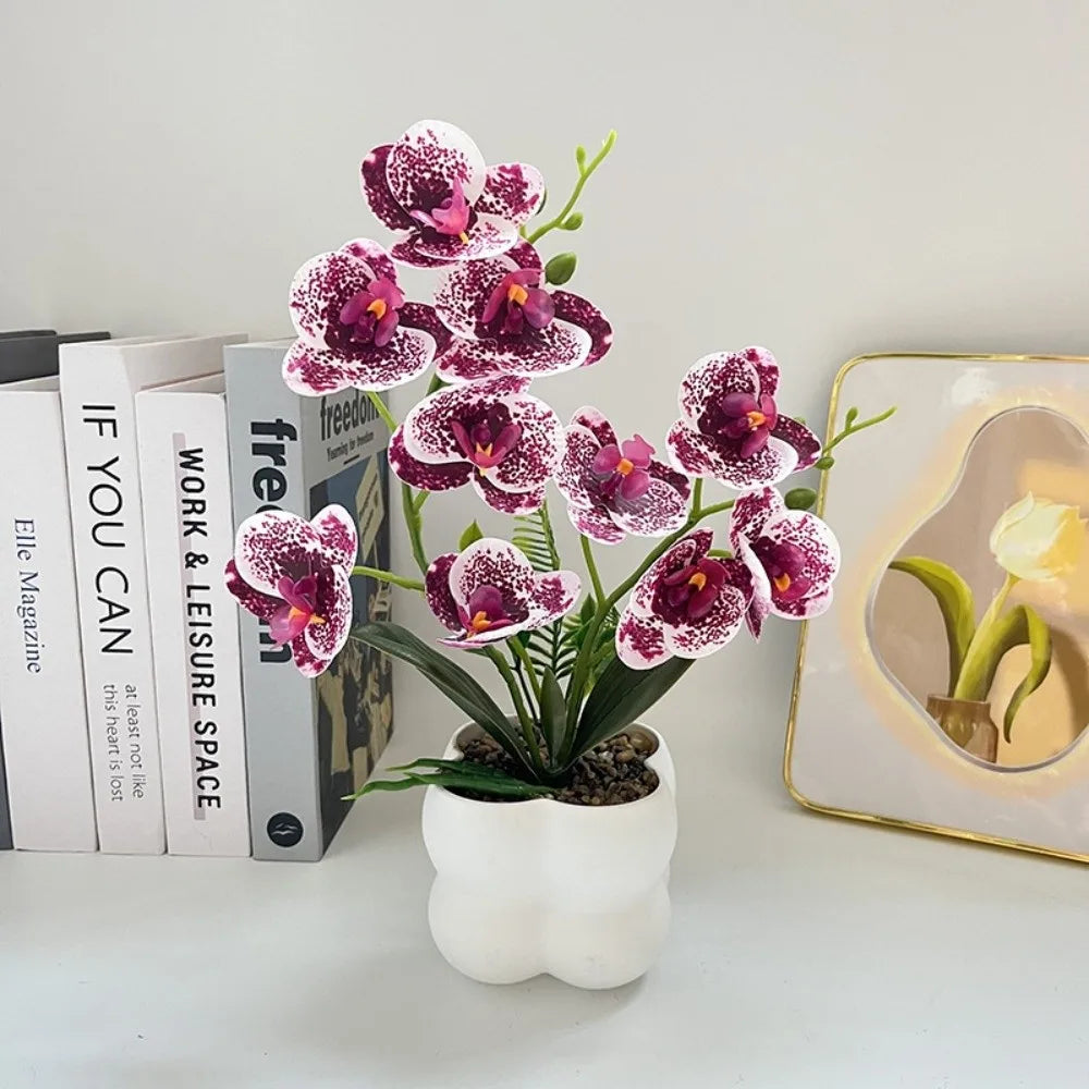 Artificial Butterfly Orchid Bonsai – Faux Flower Home Decor
