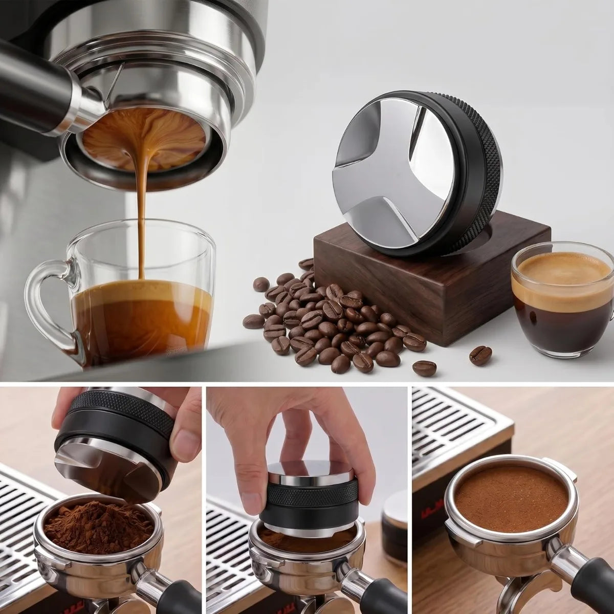 51/53/58mm Adjustable Espresso Tamper & Coffee Leveling Tool