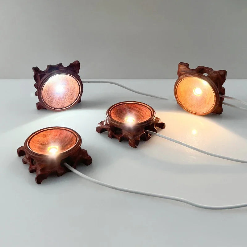 Acid Branch Wood LED Luminous Base for Crystals & Glass Balls LED Display Base Nixie