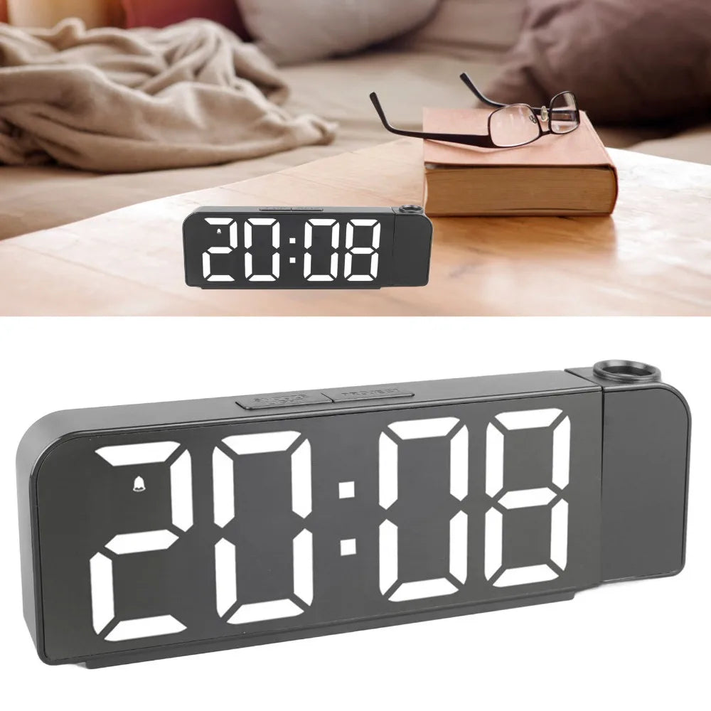 LED Projection Alarm Clock Large Screen Digital Display