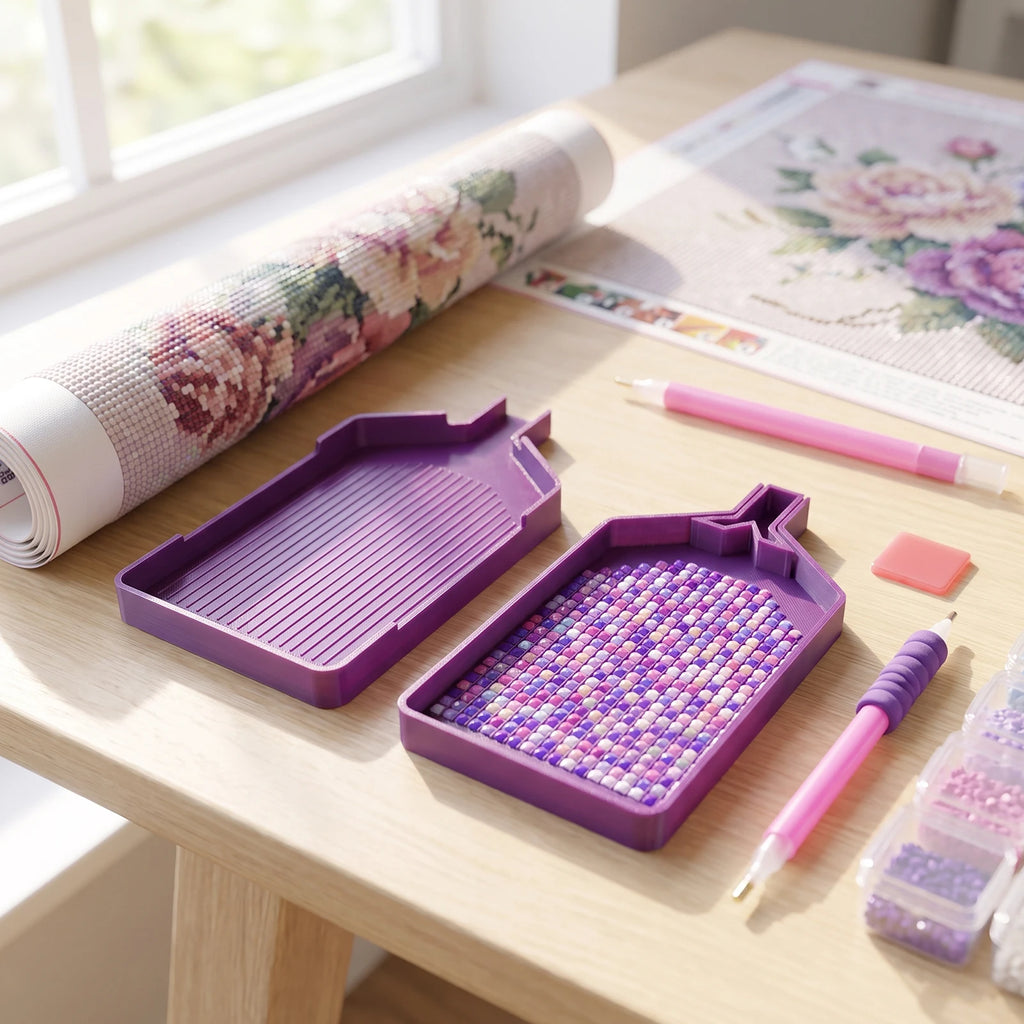 Diamond Painting Tray Kit – Dustproof Lid & Organizer, 2pcs
