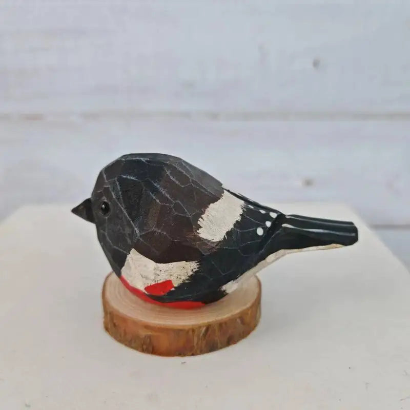 Hand Carved Wooden Bird Figurine – Hand Painted Colorful Decor Wood Bird Figurine Nixie A11