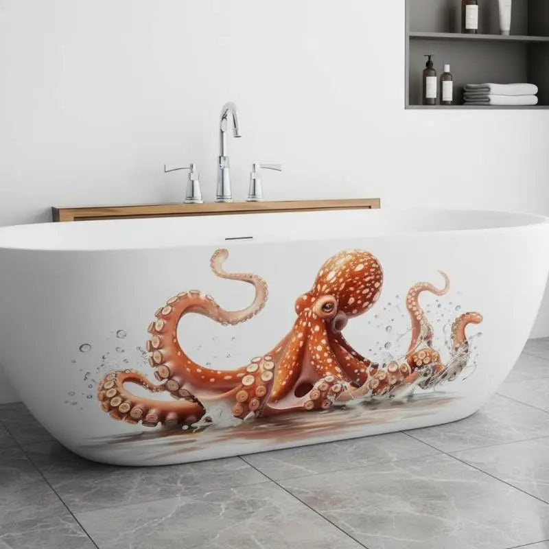 Octopus Bathtub Sticker – Removable Self-Adhesive PVC Decal Wall Decal Sticker Nixie