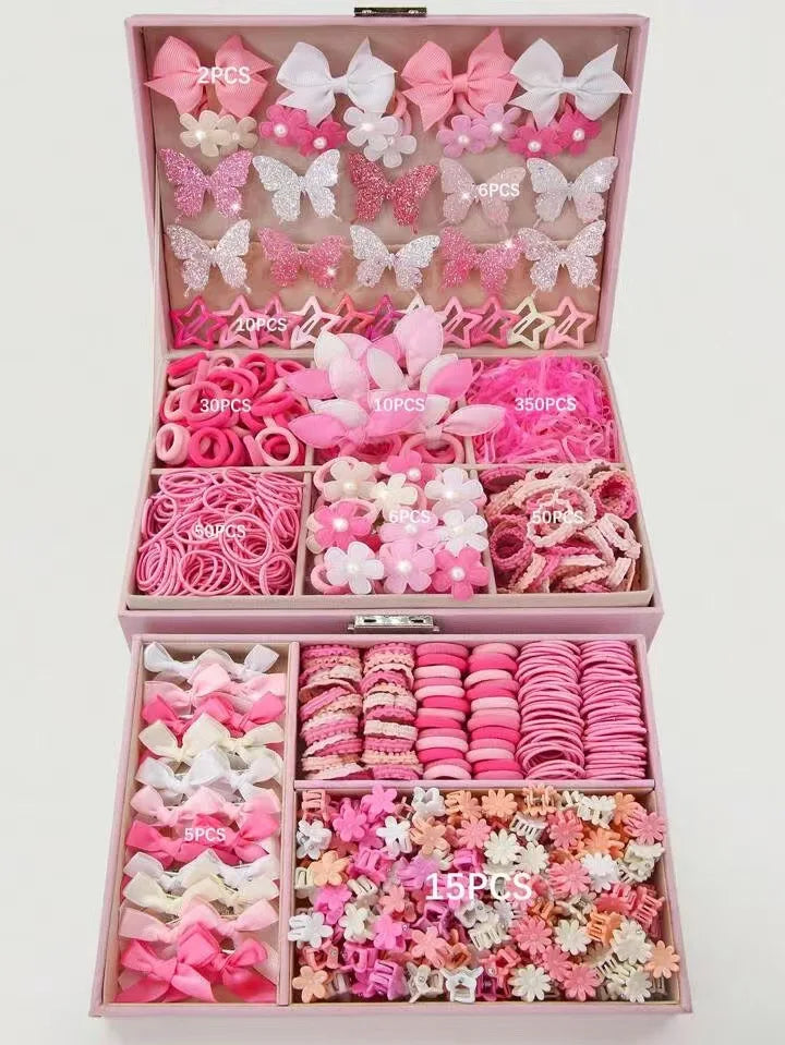 974pc Girls Sequin Butterfly & Star BB Hair Clips Set Kids Hair Clips Nixie 15-534Pcs No Box Bag