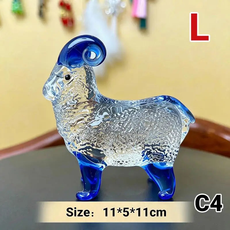 Crystal Sheep Figurine 2027 Zodiac Statue Home Décor Ornament
