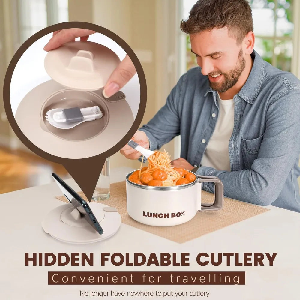 Nixie Lidded Ramen Bowl | Stainless Steel Microwave Lunch Box Microwave Ramen Bowl Nixie