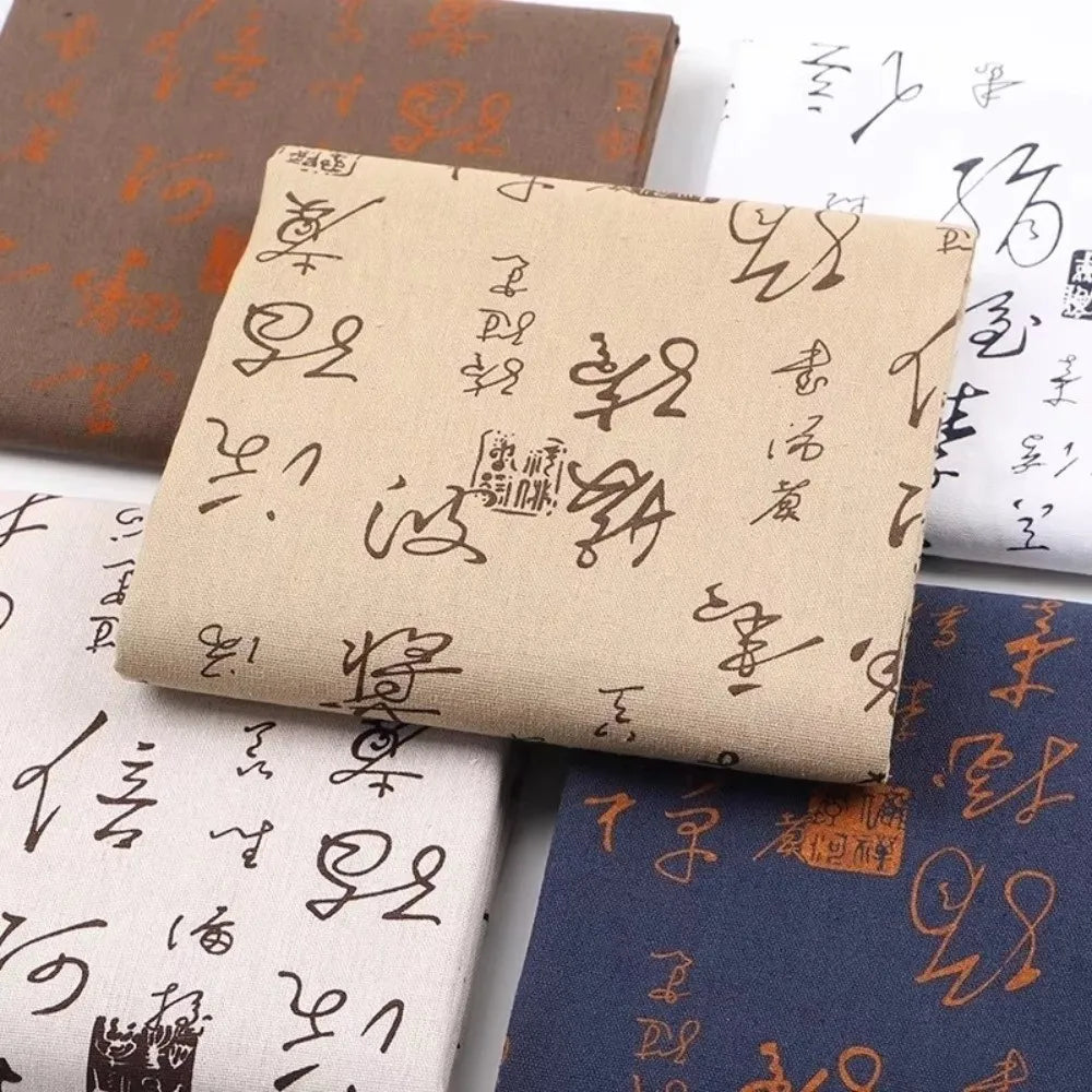 Chinese Calligraphy Cotton Linen Tablecloth | 150×50 & 200×150cm Linen Tablecloth Nixie