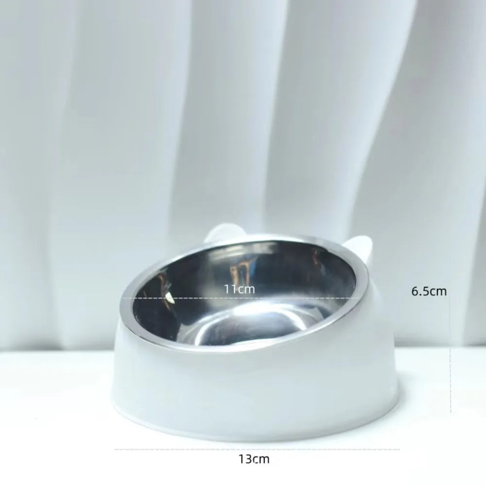 Stainless Steel Tilted Pet Bowl for Cats & Dogs | Ergonomic