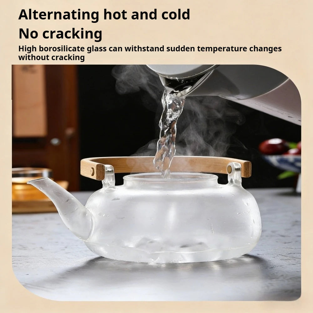 1000ML Glass Teapot with Infuser | Stovetop Safe Tea Kettle Glass Teapot Nixie