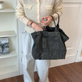 Japanese Minimalist Denim Canvas Tote Bag – Large Capacity Canvas Tote Bag Nixie Black