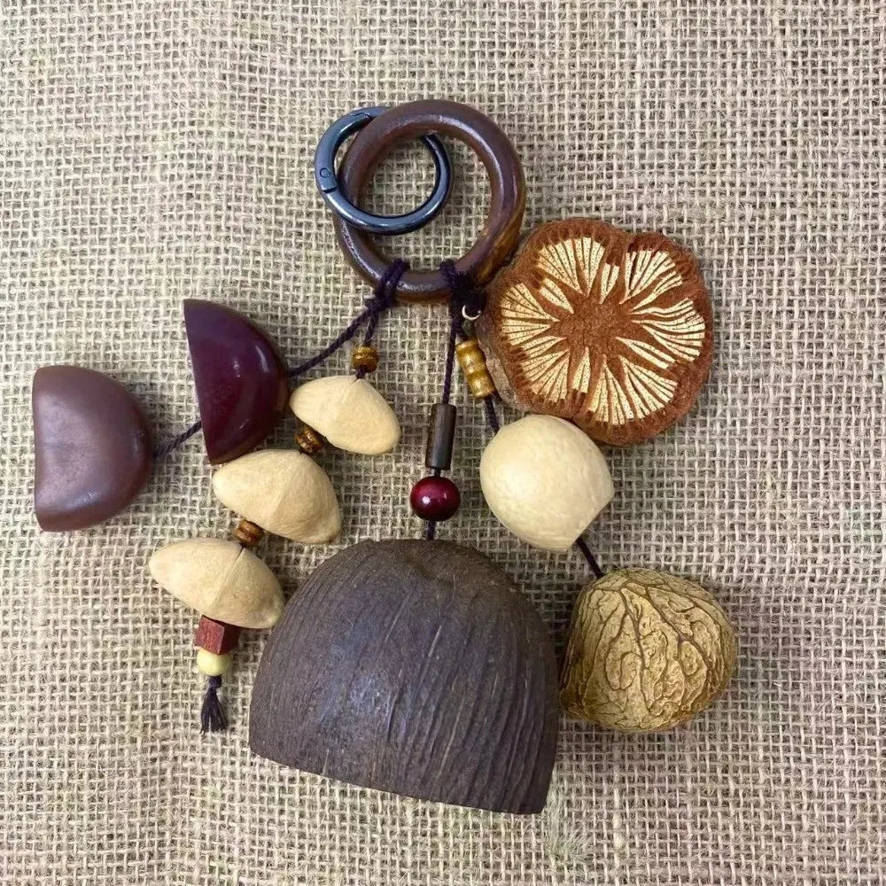 Handmade Natural Nut Shell Hanging Bell Pendant Decor