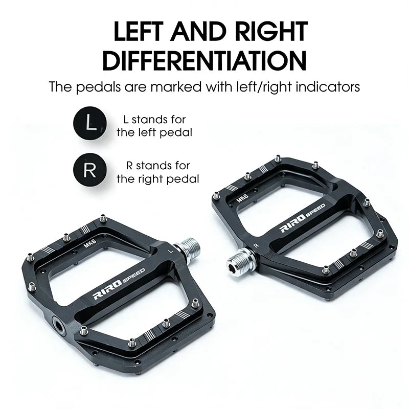 RIRO Ultralight Aluminum Flat Bike Pedals 3 Bearing Non-Slip MTB Flat Bike Pedals Nixie