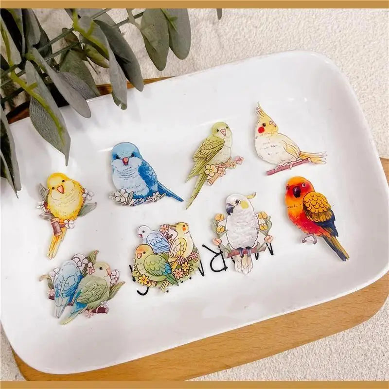 Kawaii Parrot Fridge Magnets – Cartoon Animal Decor 6/12 Pcs Decorative Fridge Magnets Nixie