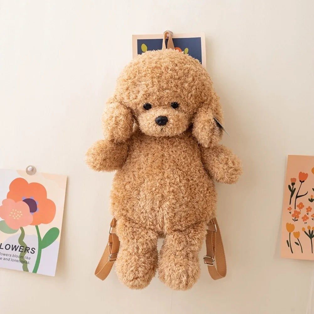 Kawaii Plush Teddy Dog Backpack – Cute Poodle Bag for Girls Plush Animal Backpack Nixie