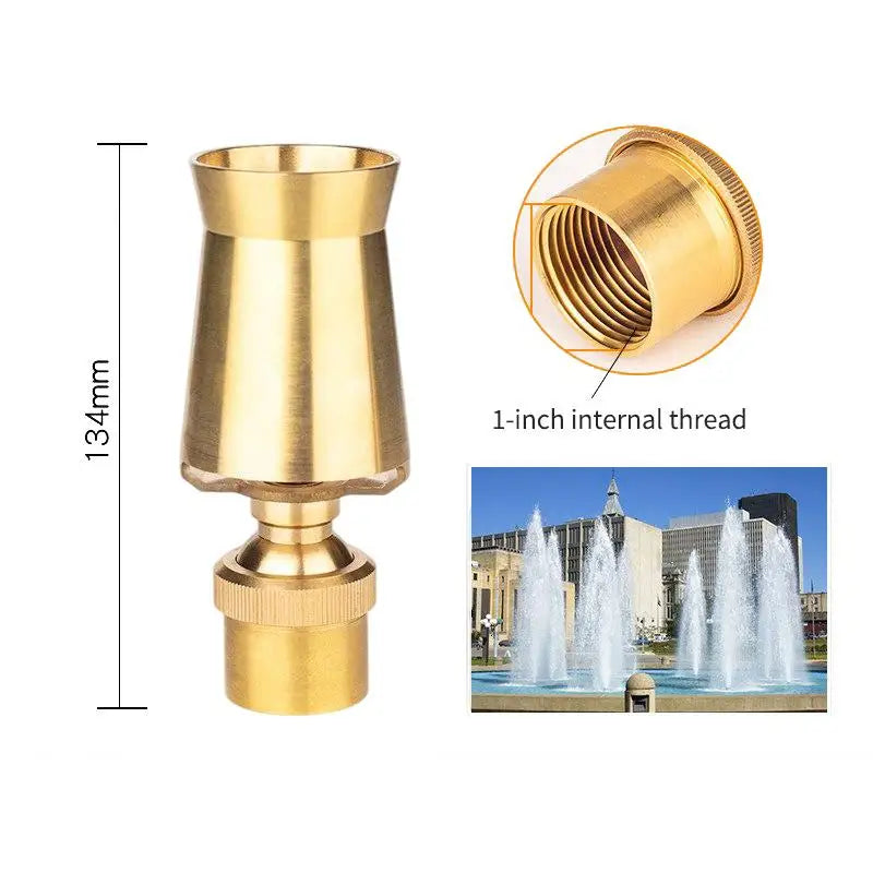 Brass Cedar Tower Ice Fountain Nozzle – Pool Water Feature Fountain Nozzle Nixie B Yellow