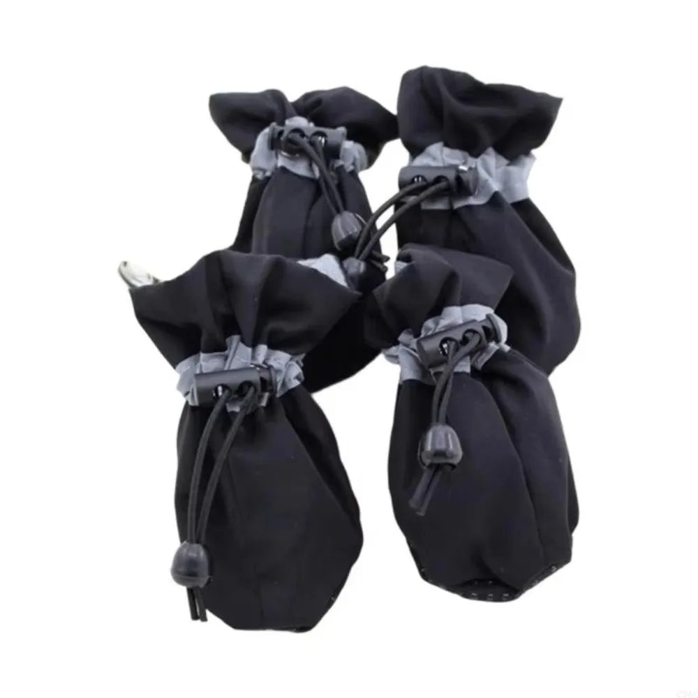 4-Pack Anti-Slip Waterproof Dog Booties for Small Dogs Dog Booties Nixie Black 1