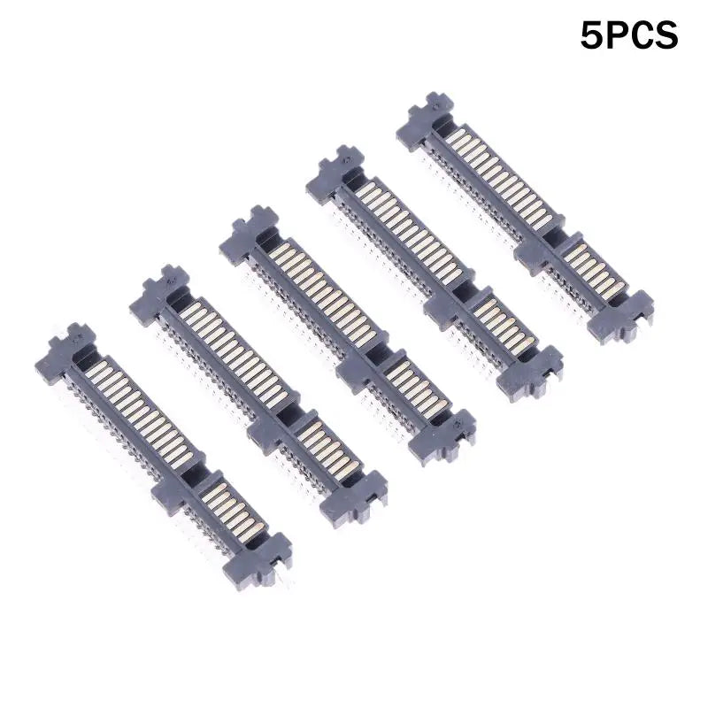 5pcs 22PIN Male SATA Connector 7+15P Sinking Plate SSD Socket SATA Interface Connector Nixie