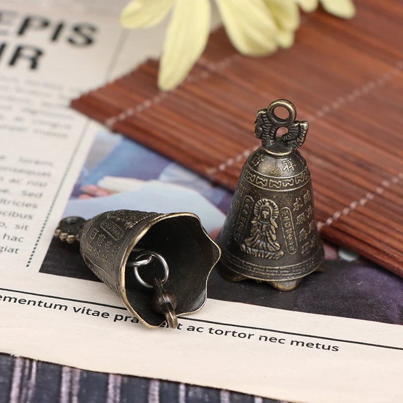 Chinese Guanyin Mini Bell – Bronze Feng Shui Antique Sculpture Decorative Sculpture Bell Nixie
