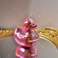 Disco Ball Mirror Duck Ornament – Silver, Gold & Pink Decor Novelty Desk Ornament Nixie Pink