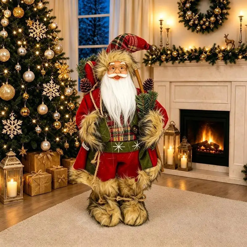 Santa Claus Standing Figurine – 12" Christmas Décor Ornament