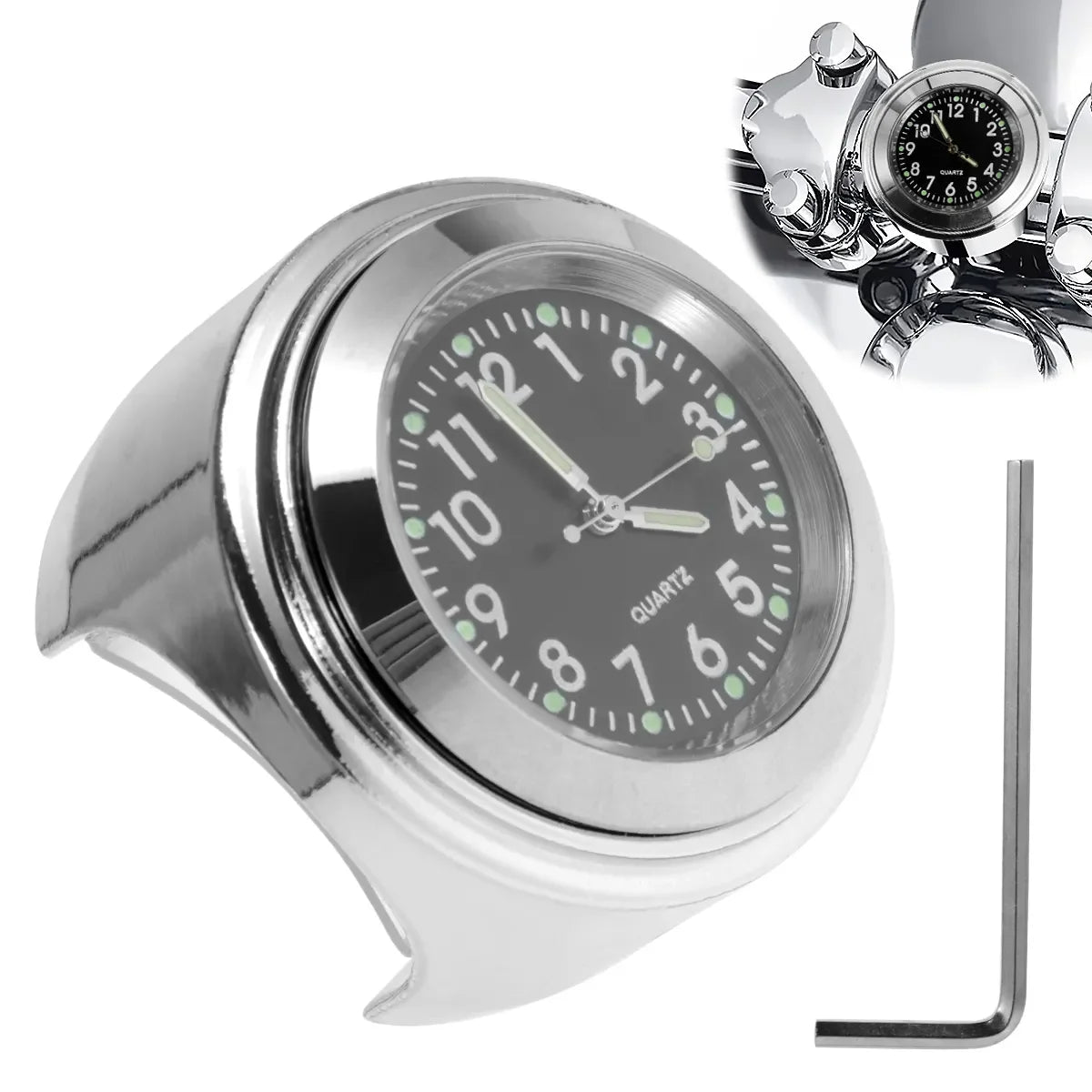 Motorcycle Handlebar Clock – Waterproof Night Luminous Watch
