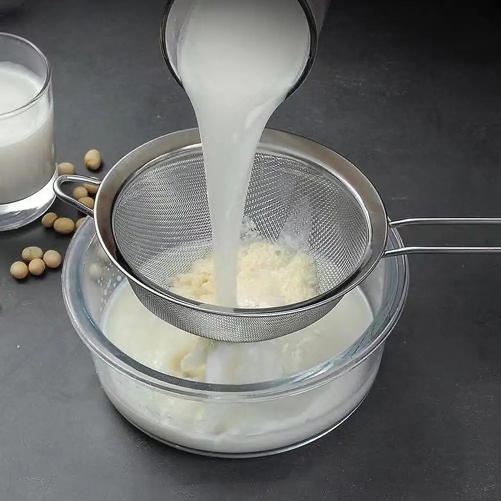 Fine Mesh Stainless Steel Kitchen Strainer with Handle