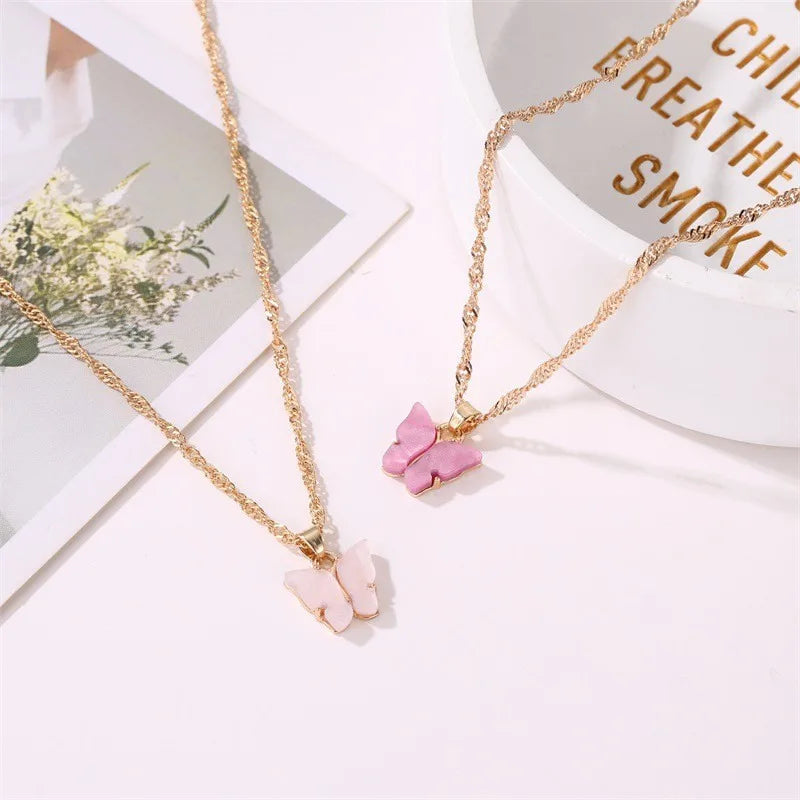 Butterfly Glass Pendant Necklace – Lead-Free & Hypoallergenic Pendant Necklace Nixie