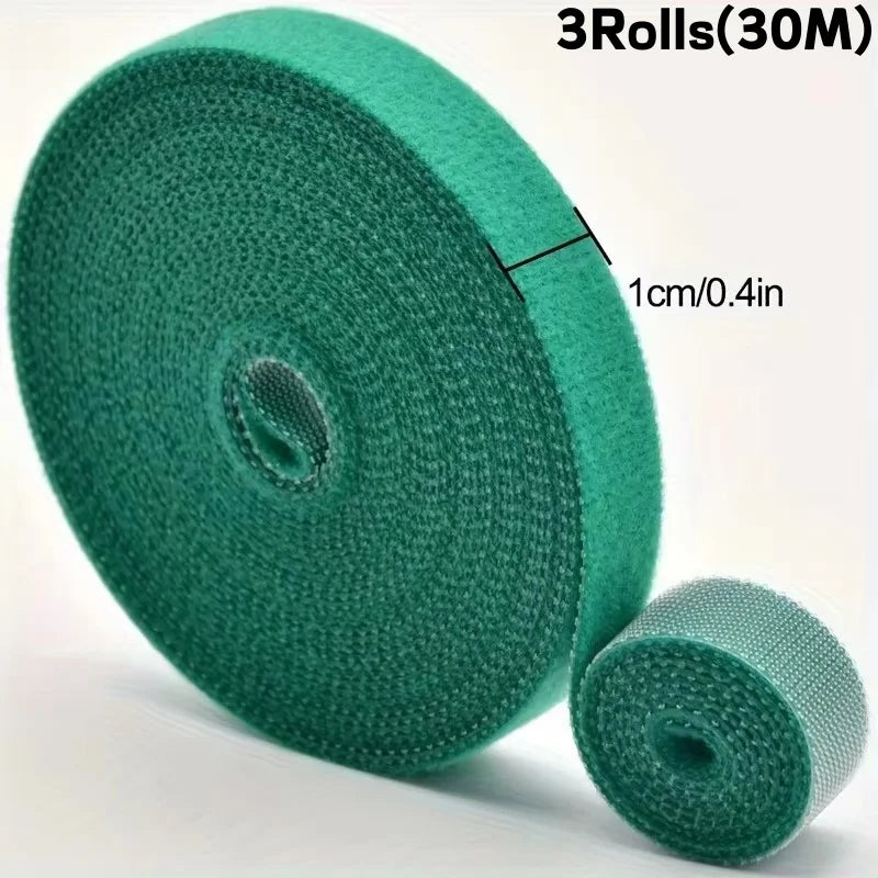 10m Reusable Nylon Plant Ties – Self-Adhesive Garden Tape Garden Plant Ties Nixie 3Rolls(30M)