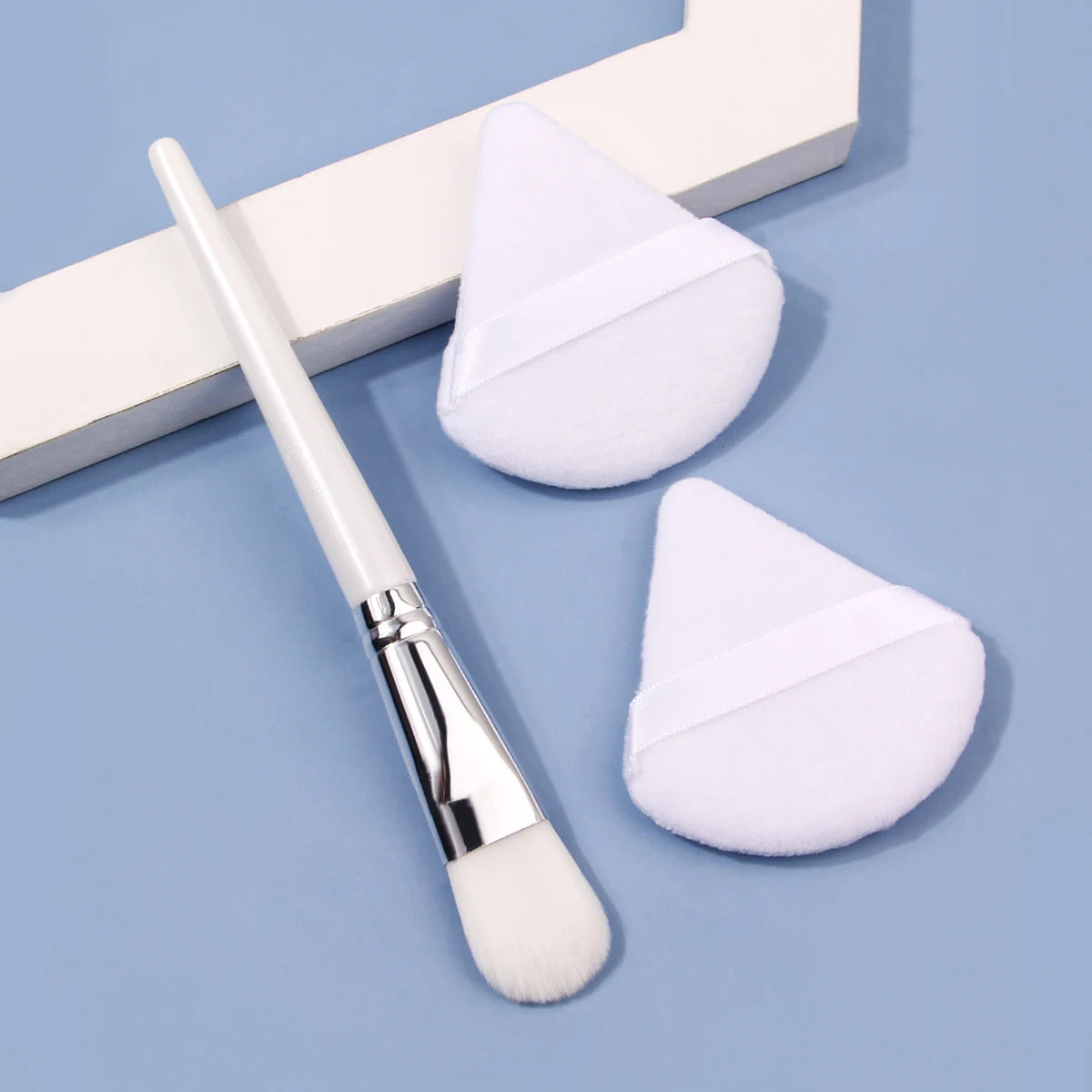Facial Mask Brush Set – Foundation, Sponge & Powder Puff