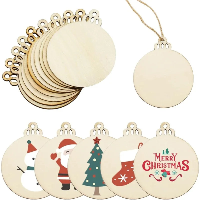 DIY Blank Wooden Christmas Ball Ornaments – Round Wood Baubles DIY Wood Ornaments Nixie
