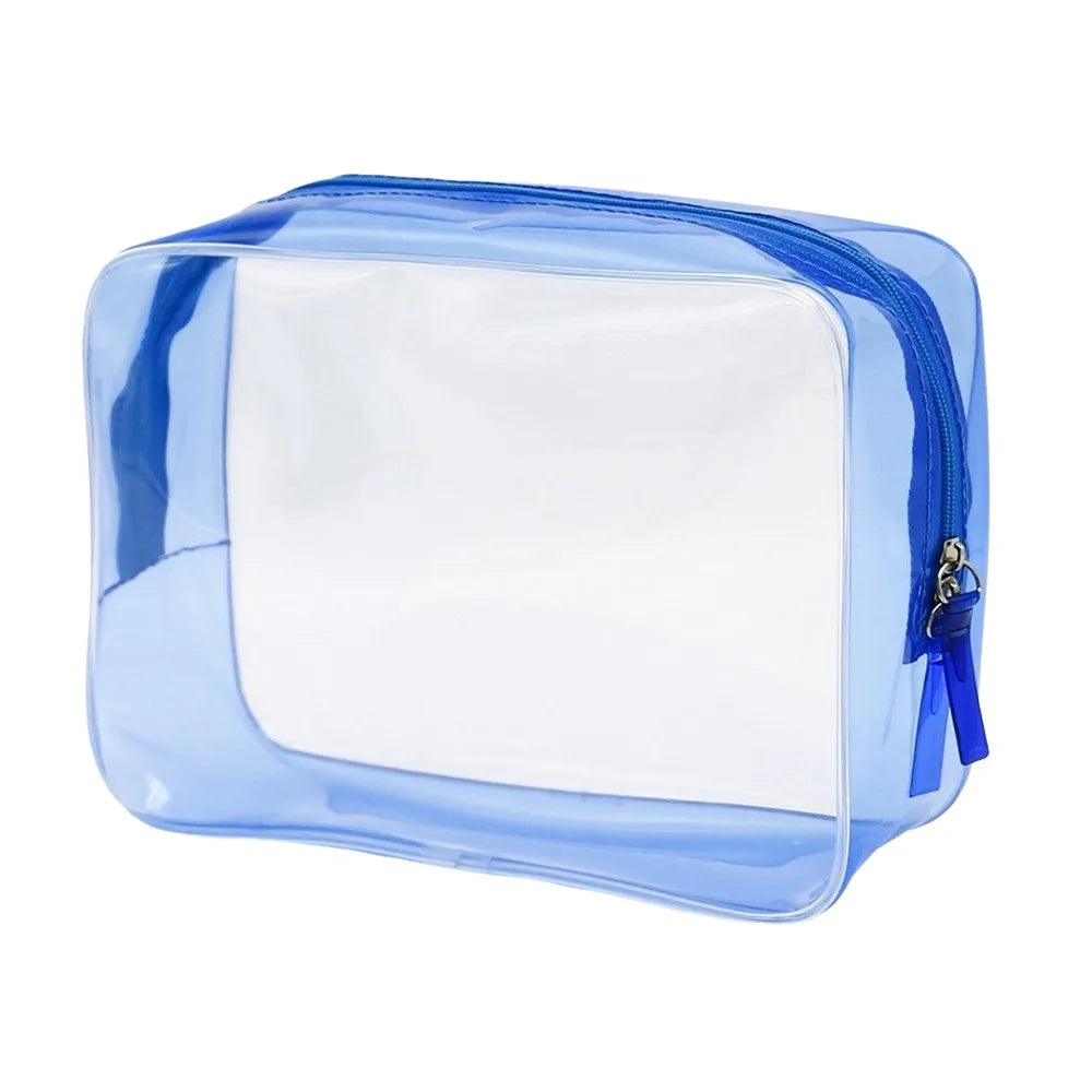 PVC Transparent Cosmetic Bag – Waterproof Travel Toiletry Bag Cosmetic Travel Bag Nixie Blue-XL