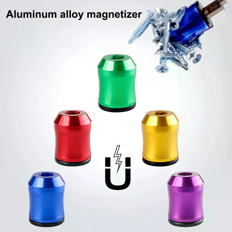 Magnetic Screwdriver Bit Ring 6.35mm Aluminum Alloy Magnetizer Screwdriver Bit Accessory Nixie