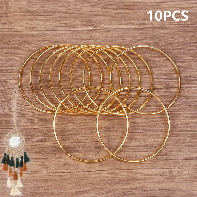 10-Pack 3-Inch Gold Metal Rings for Dreamcatchers & Macrame Craft Hoop Rings Nixie