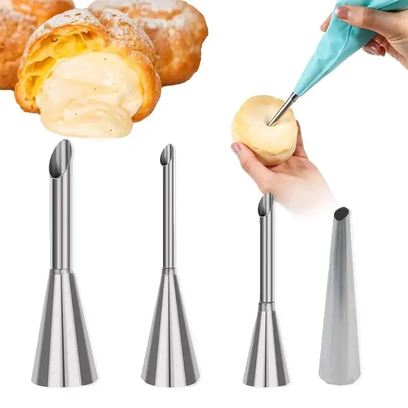 4-Piece Stainless Steel Pastry Piping Nozzle Set for Baking Pastry Piping Nozzle Set Nixie