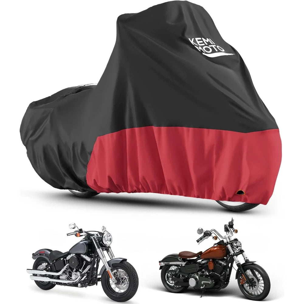 Waterproof Motorcycle Cover – Cruiser Softail Dyna Iron 883 Motorcycle Cover Nixie Red XXL