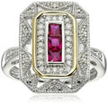 Vintage Art Deco Princess Cut Zircon Ring – Silver | Sizes 6–10 Fashion Ring Nixie black 2