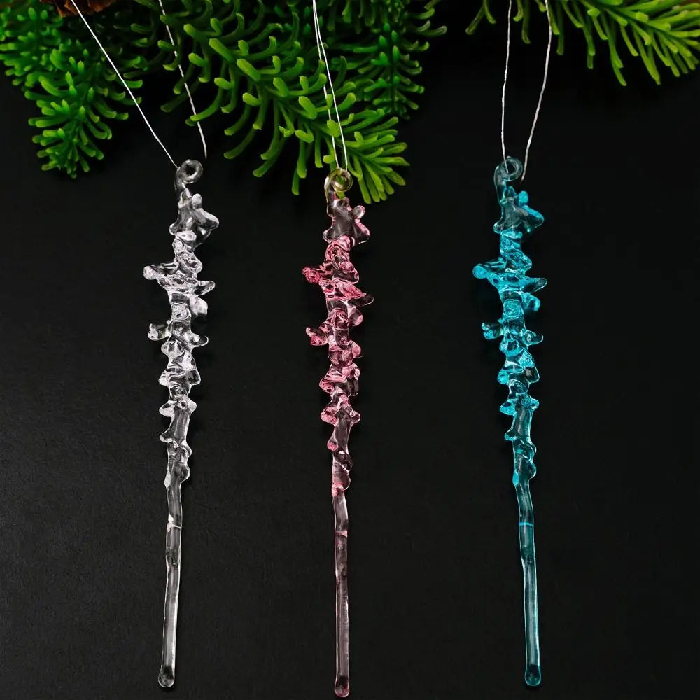 12Pcs Transparent Acrylic Christmas Hanging Ornaments Christmas Ornaments Nixie