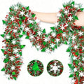 2M Red Green Christmas Wreath Santa Garland Indoor Outdoor Christmas Wreath Garland Nixie tree snowflakes