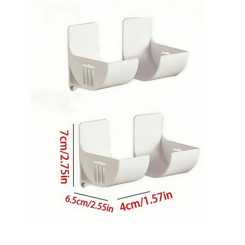 No-Drill Wall Mount Roll Storage Rack – Adjustable Kitchen Organizer Kitchen Roll Storage Rack Nixie 4Pcs WHITE